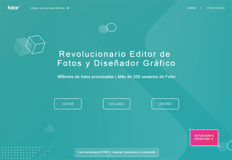 Captura de pantalla de Fotor, editor de fotos online con procesado HDR Fotor - Editor de imágenes online con procesado HDR