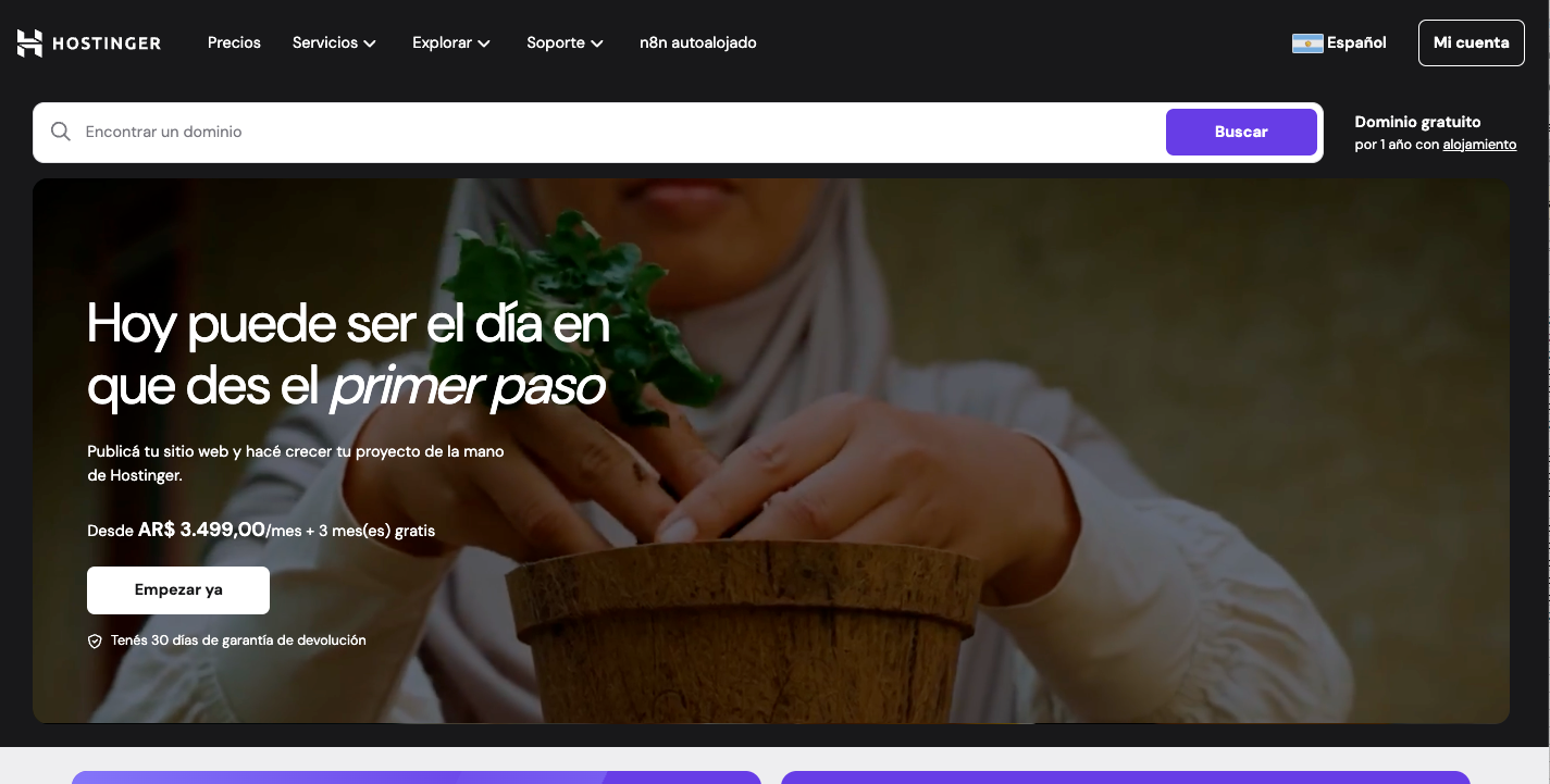 Hostinger - hosting para Argentina