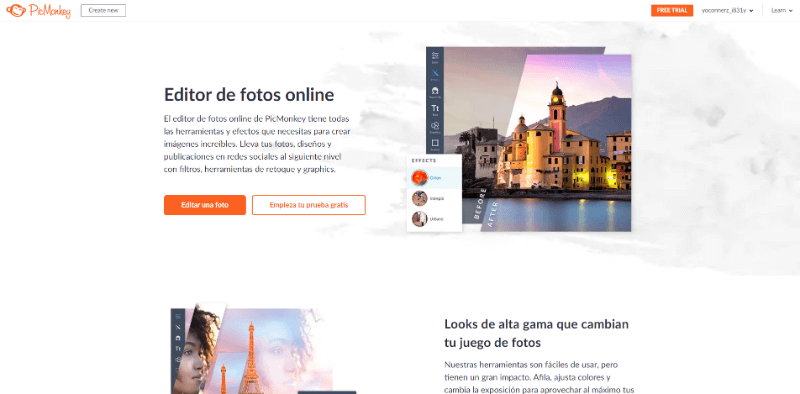 Captura de pantalla de PicMonkey, editor de imágenes online para profesionales PicMonkey - Editor de imágenes online para profesionales