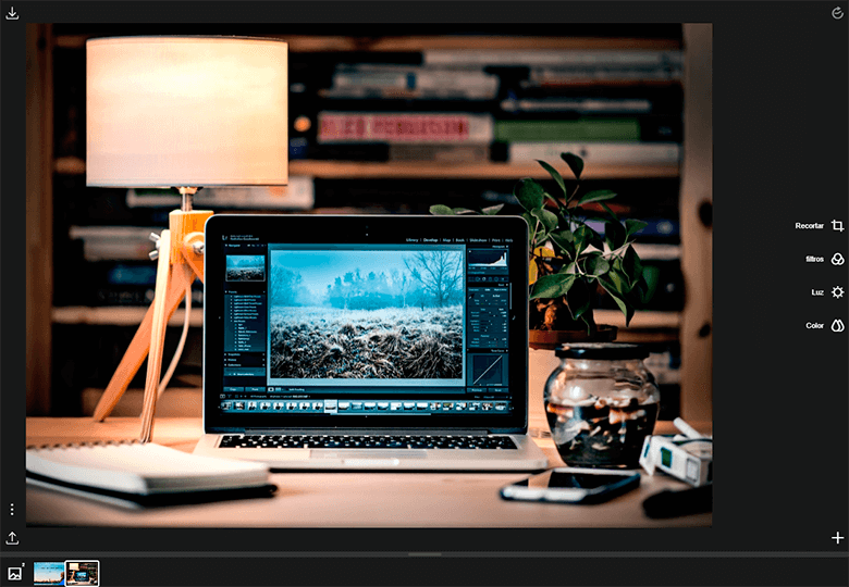 Captura de pantalla de Polarr, editor de fotos online con soporte para archivos RAW Polarr - Editor de fotos online con soporte RAW