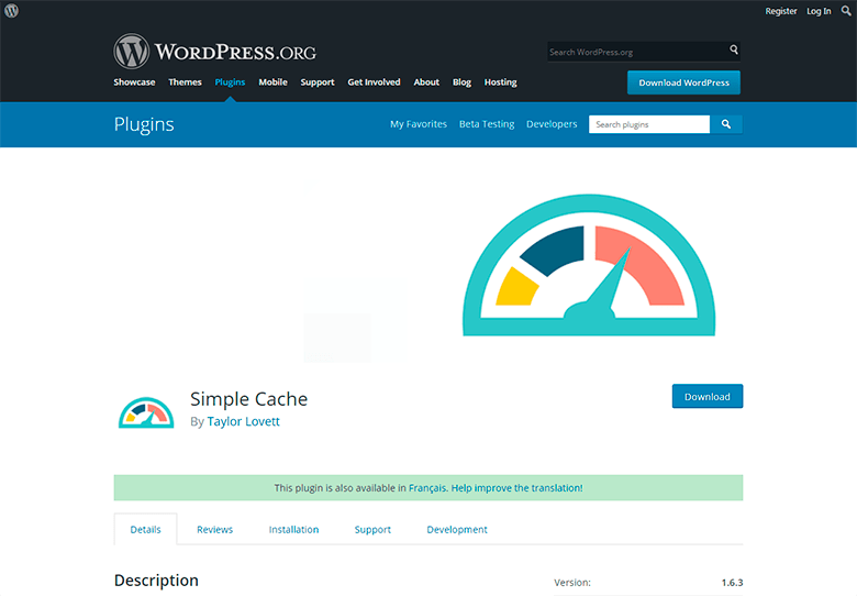 Panel de Simple Cache
