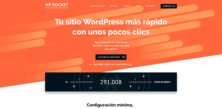 Panel de configuración de WP Rocket