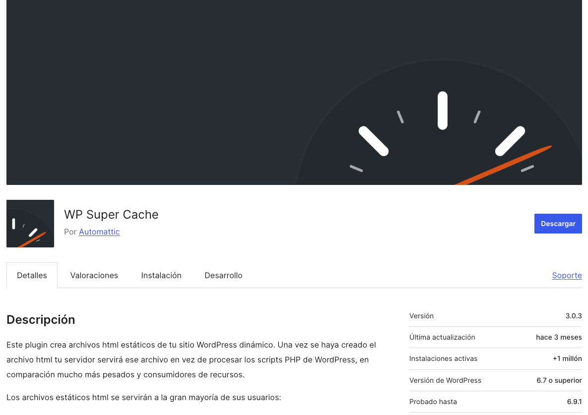 WP Super Cache - plugin de cache para WordPress