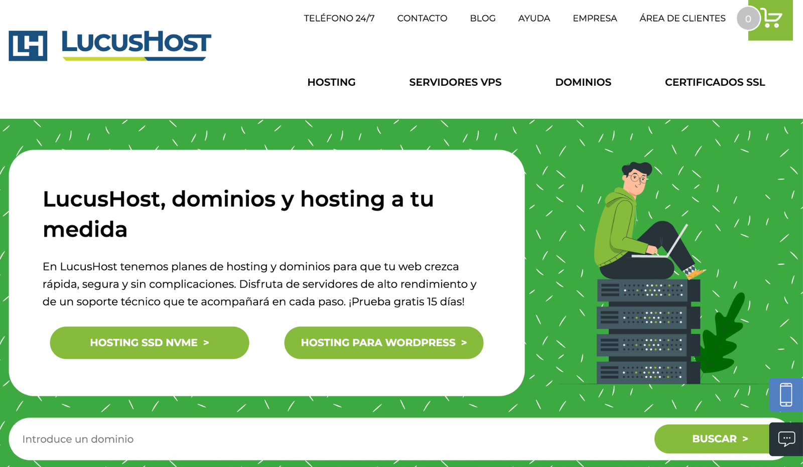 Captura de pantalla del panel de control de Lucushost - Hosting barato Panel de control de Lucushost