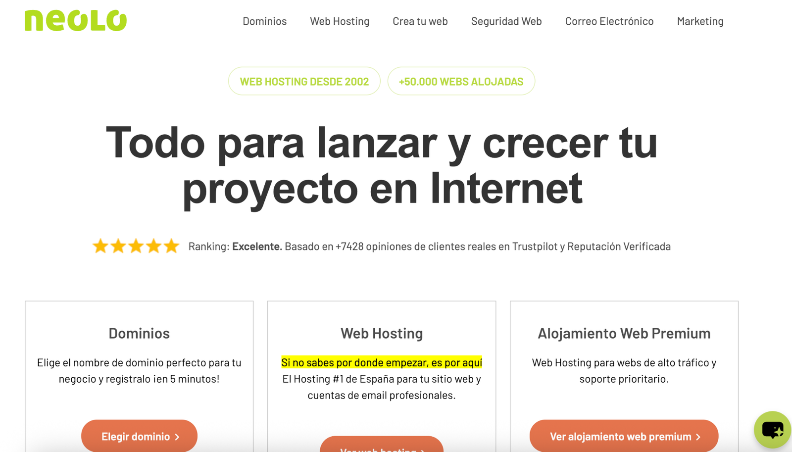 Captura de pantalla del panel de control de Neolo - Hosting barato Panel de control de Neolo